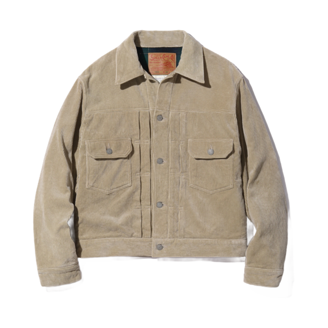 SC15463 Sugar Cane 9W Corduroy Heavy Flannel Lined Jacket Beige