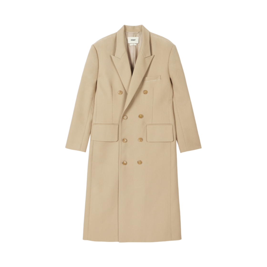 다이닛 클래식 더블 롱 자켓 베이지(Deinet Classic Double Long Jacket Beige)