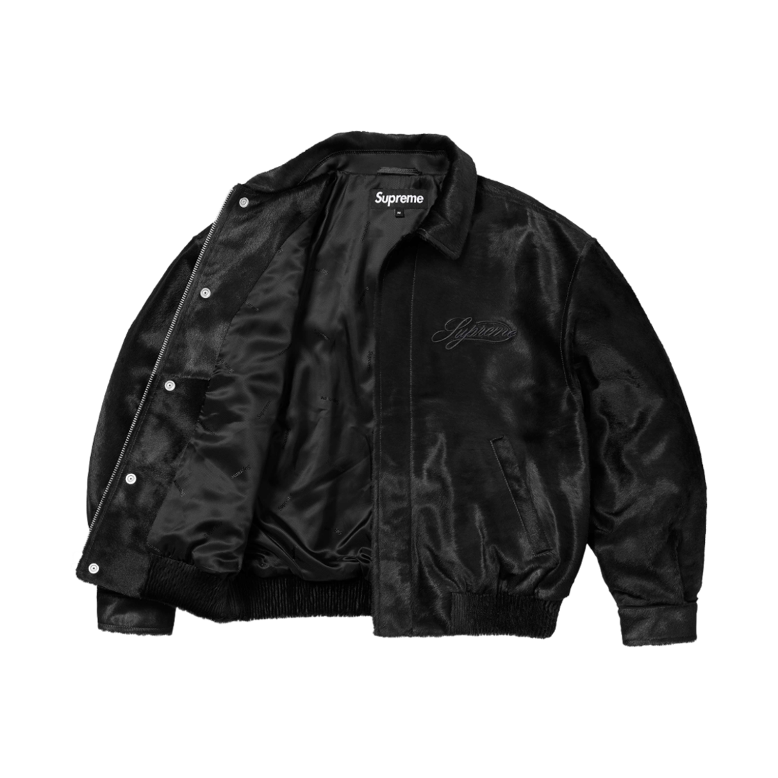 슈프림 포니헤어 바시티 자켓 블랙 - 25SS(Supreme Ponyhair Varsity Jacket Black - 25SS) - 3