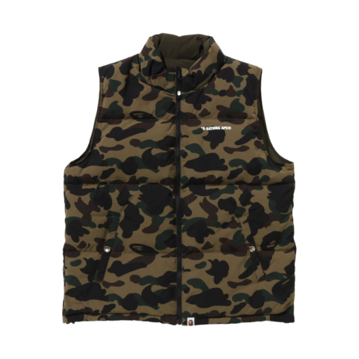 0ZXDNM144012N BAPE 1st Camo Reversible Down Vest Green