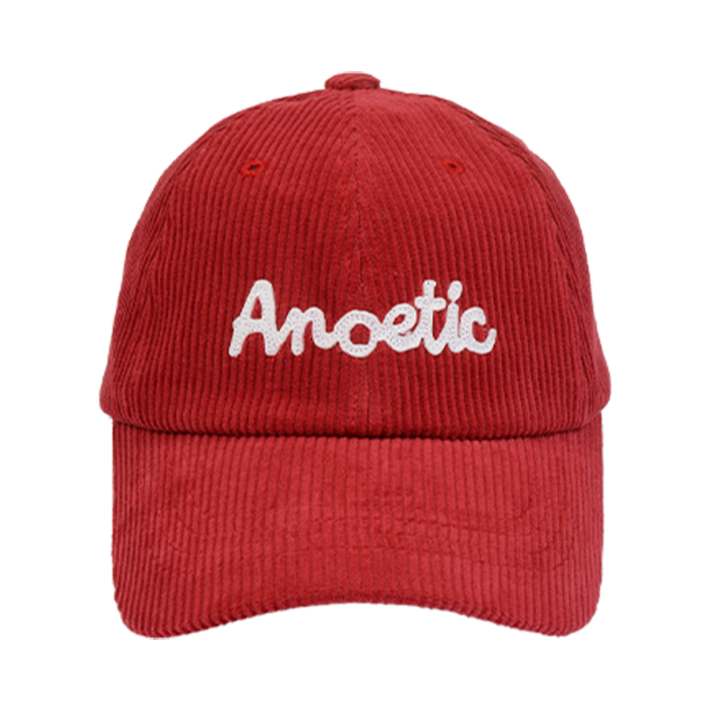 아노에틱 코듀로이 레터링 볼캡 레드(Anoetic Corduroy Lettering Ball Cap Red)