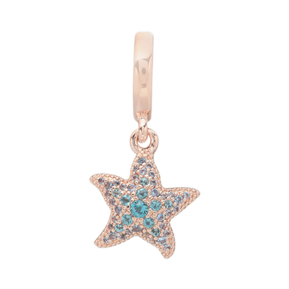 (W) 판도라 스파클링 스타피쉬 댕글 참 로즈 골드 플래팅 블루((W) Pandora Sparkling Starfish Dangle Charm Rose Gold Plated Blue) - 1