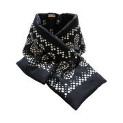 Kapital Hemp Rayon Bandana Pattern Kesa Muffler Black