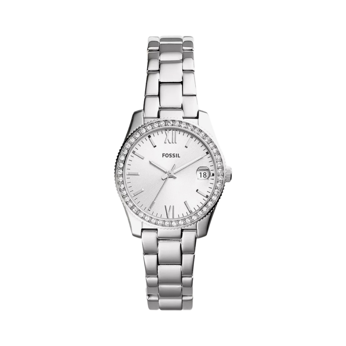ES4317 (W) Fossil Scarlette Mini Quartz Three-Hand Date 32mm Stainless Steel Silver