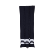 Thom Browne Down Filled Poly Twill 4-Bar Vertical Pillow Scarf Navy