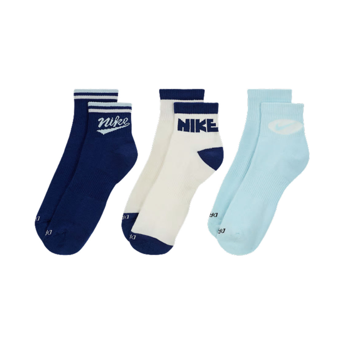 HJ9340-902 Nike Everyday Plus Ankle Socks Multicolor (3 Pack/Korean Ver.)