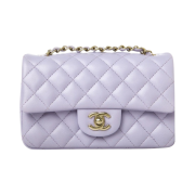 Chanel Mini Flap Bag Lambskin & Gold Light Purple