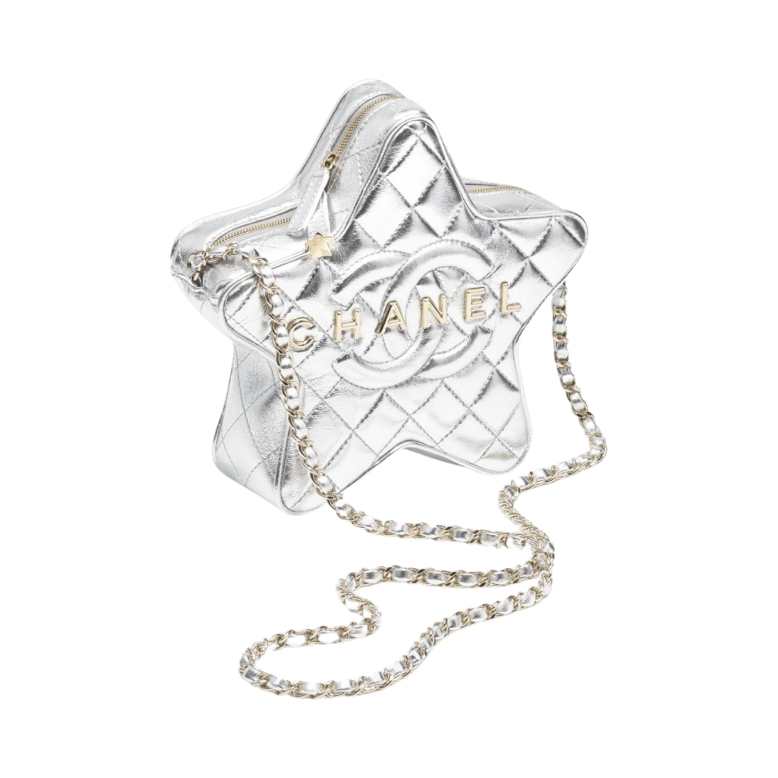 샤넬 스타 핸드백 메탈릭 램스킨 & 골드 메탈 실버(Chanel Star Handbag Metallic Lambskin & Gold Silver) - 2
