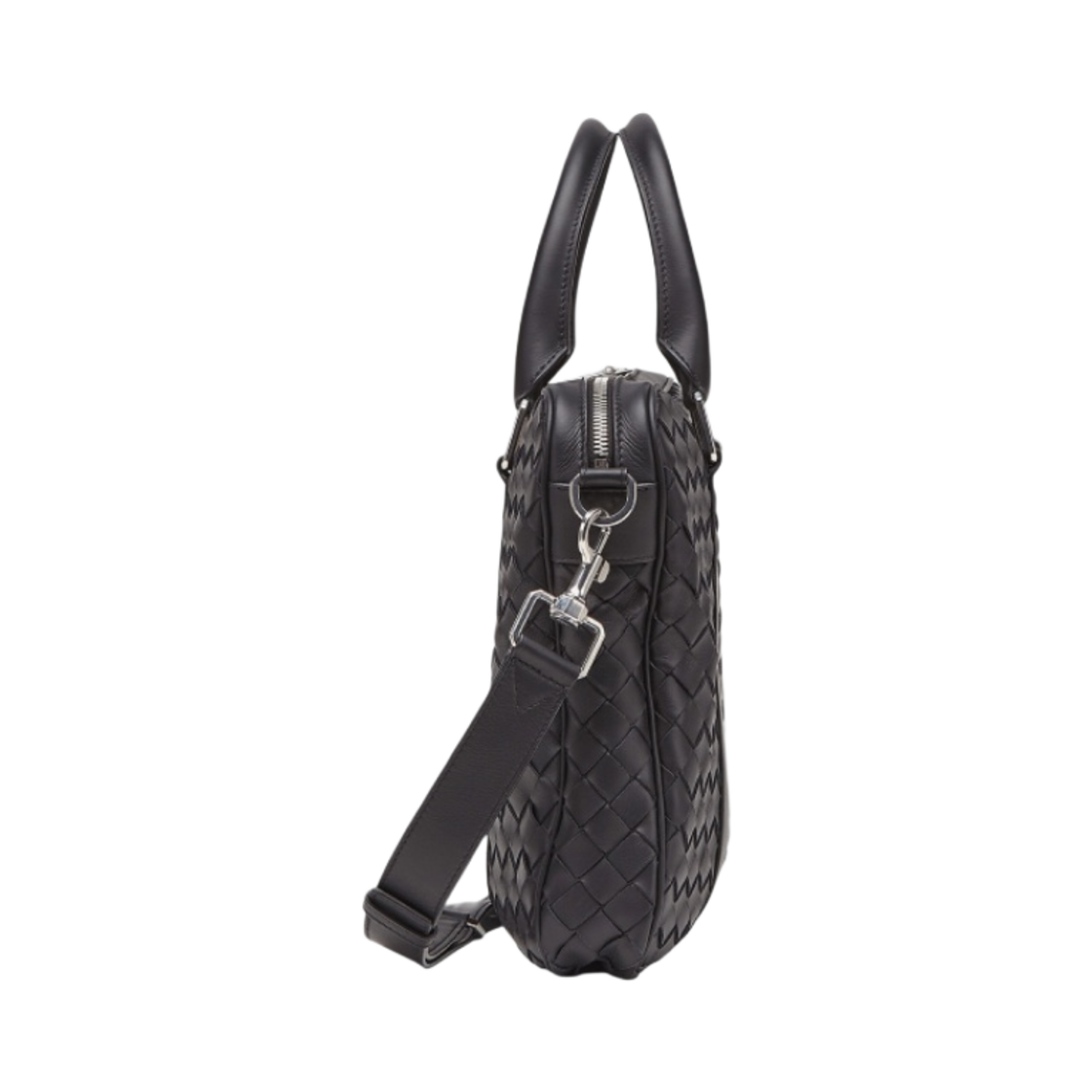 보테가 베네타 레더 클래식 인트레치아토 스몰 브리프케이스 블랙(Bottega Veneta Leather Classic Intrecciato Small Briefcase Black) - 2