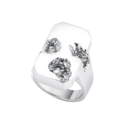 Sentiments No.306 Square Meteor Ring Silver