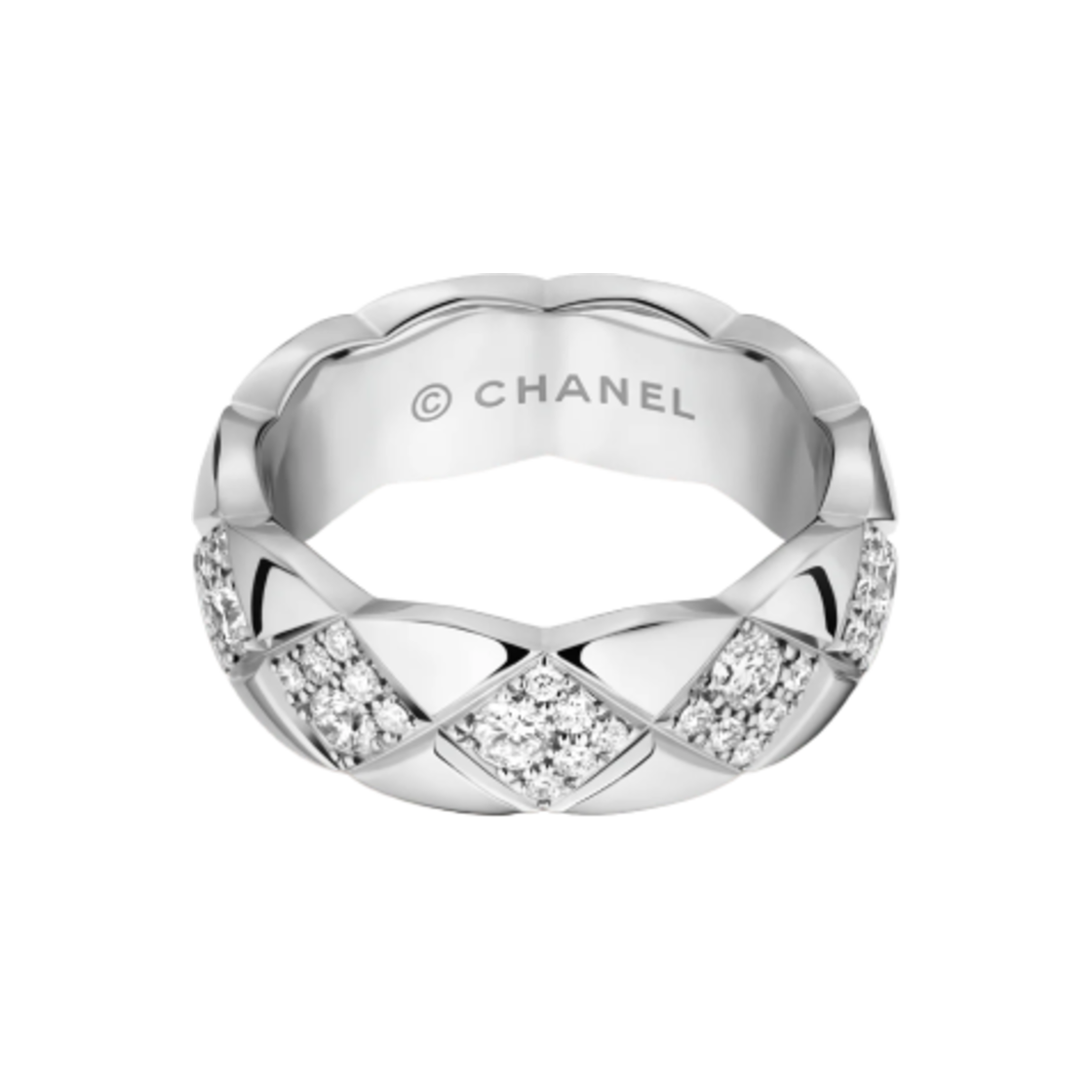 샤넬 코코 크러쉬 링 퀼티드 모티프 스몰 & 18K 화이트 골드 다이아몬드(Chanel Coco Crush Ring Quilted Motif Small & 18K White Gold Diamonds) - 2