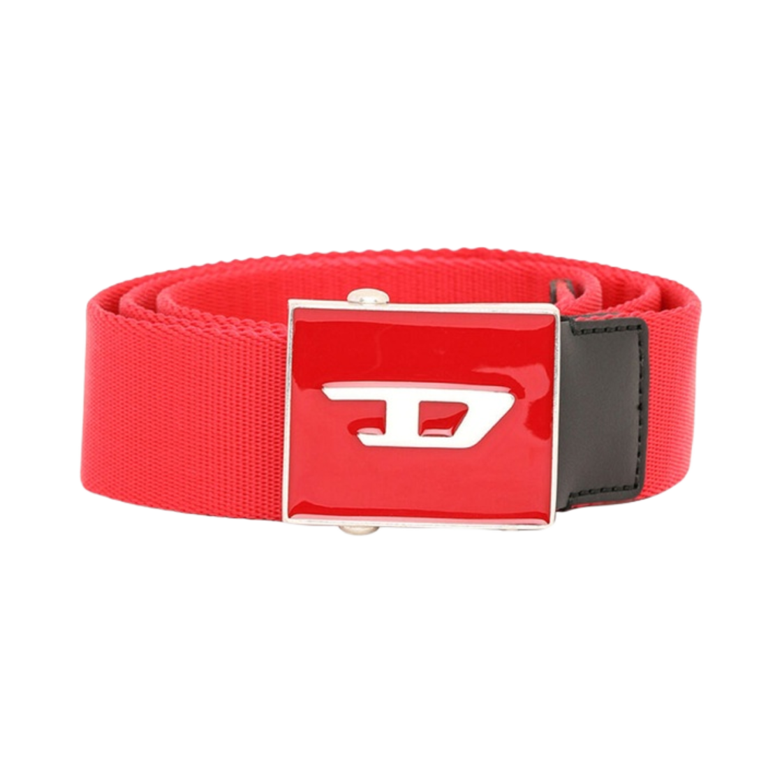 디젤 B-플라크 웨빙 벨트 에나멜 로고 버클 레드(Diesel B-Plakue Webbing Belt with Enamel Logo Buckle Red) - 1