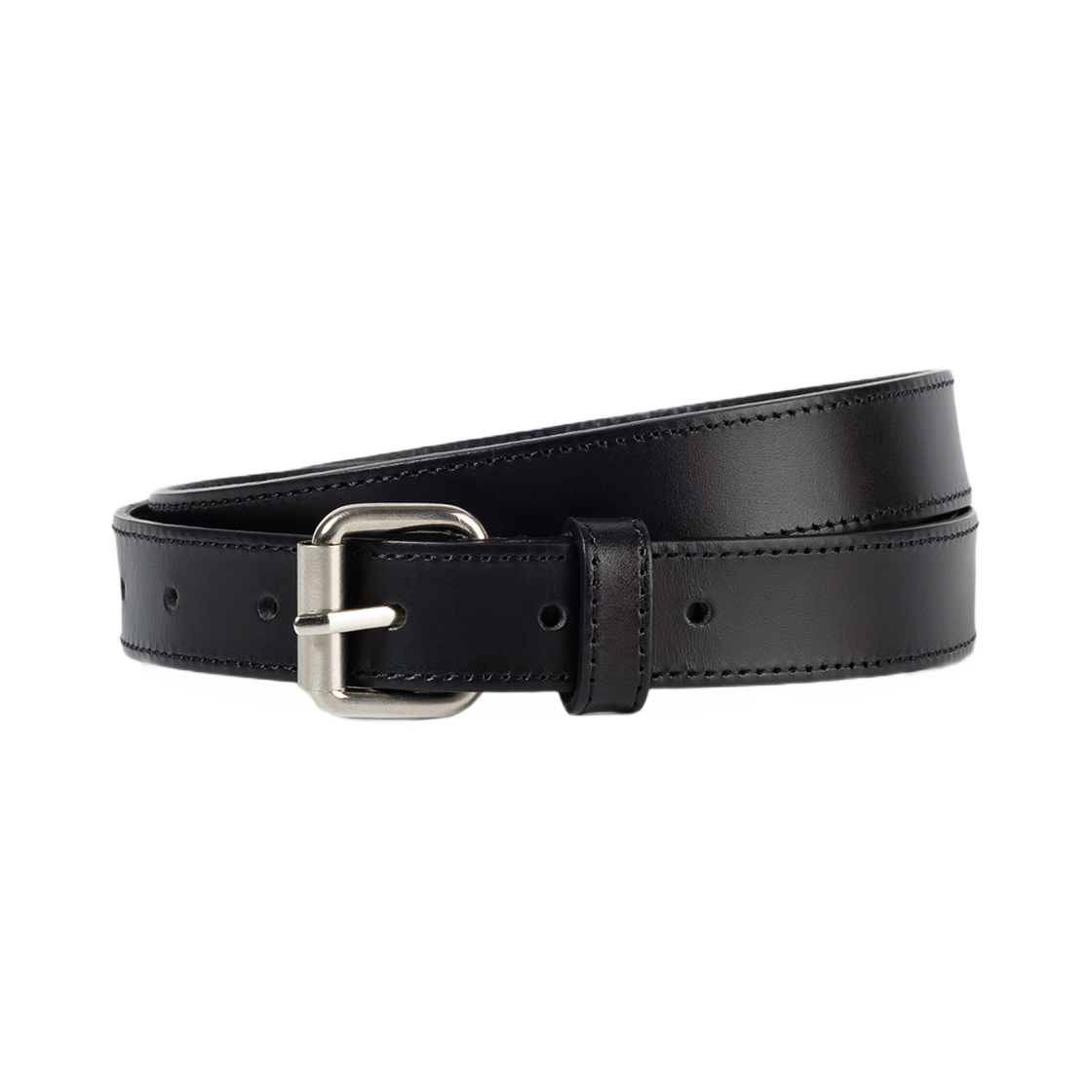 (W) 로우클래식 레더 벨트 블랙((W) Low Classic Leather Belt Black)