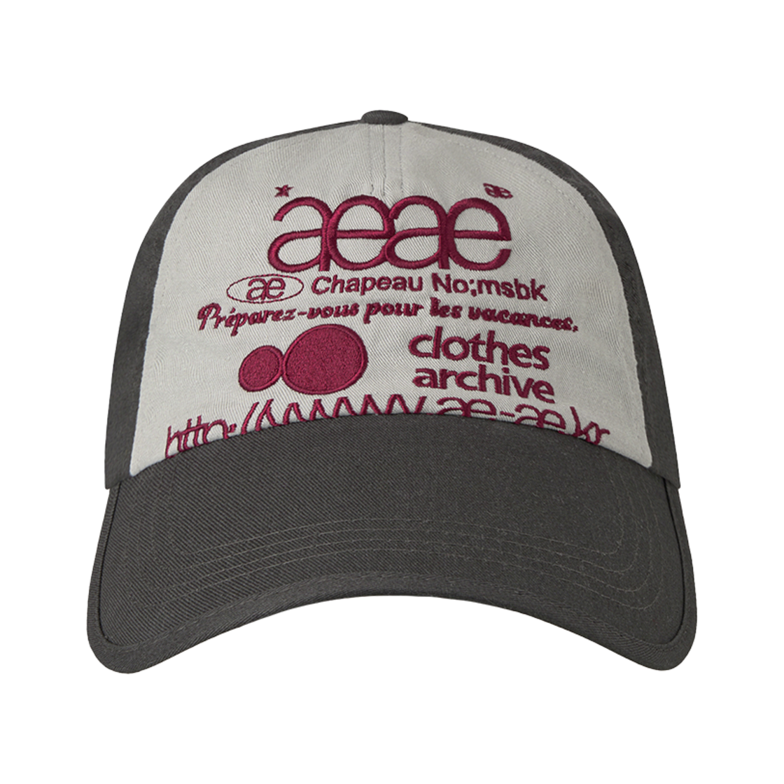 에이이에이이 웹 로고 5 패널 볼캡 차콜 & 애쉬