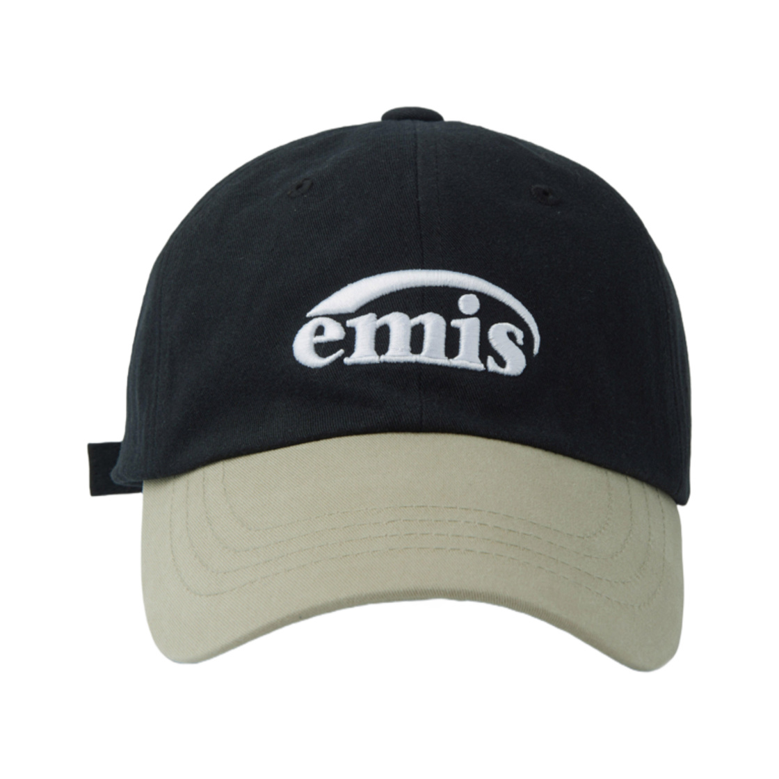 이미스 뉴 로고 믹스 볼캡 베이지 블랙(Emis New Logo Mix Ball Cap Beige Black)