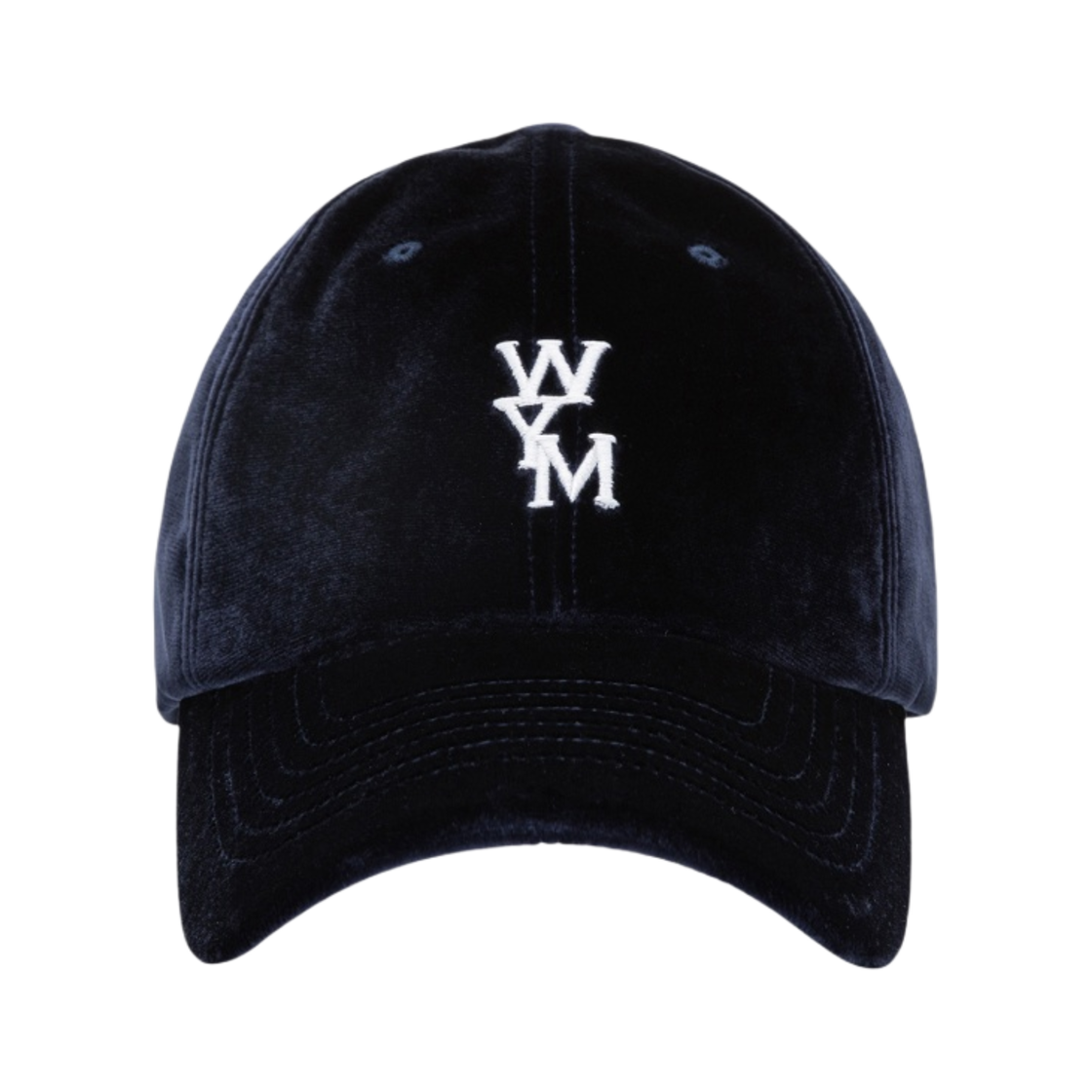 W233AC51993N Wooyoungmi Velvet Logo Ball Cap Navy - 23FW - 대표 이미지 #1