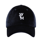 Wooyoungmi Velvet Logo Ball Cap Navy - 23FW
