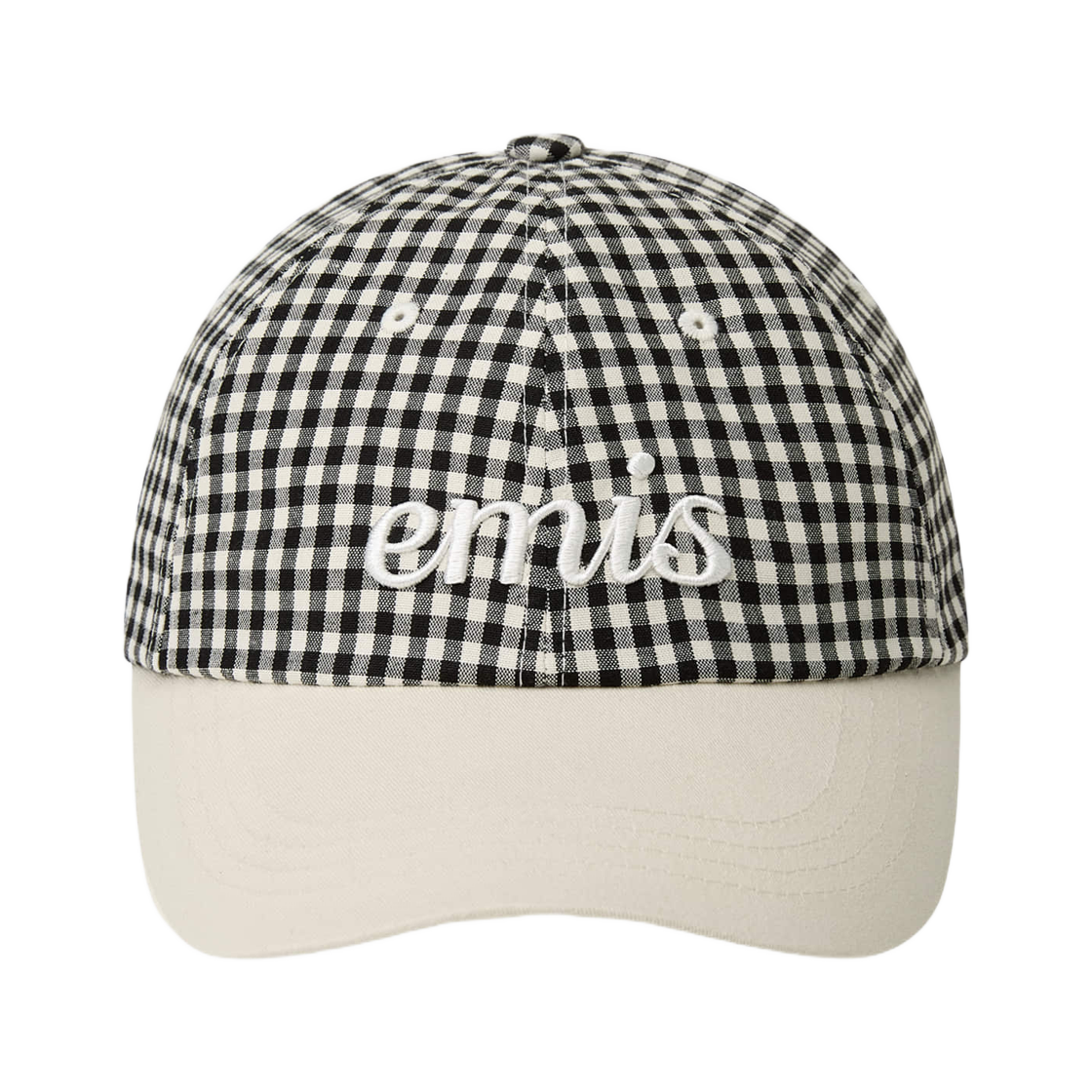 이미스 깅엄 체크 볼캡 블랙(Emis Gingham Check Ball Cap Black) - 1