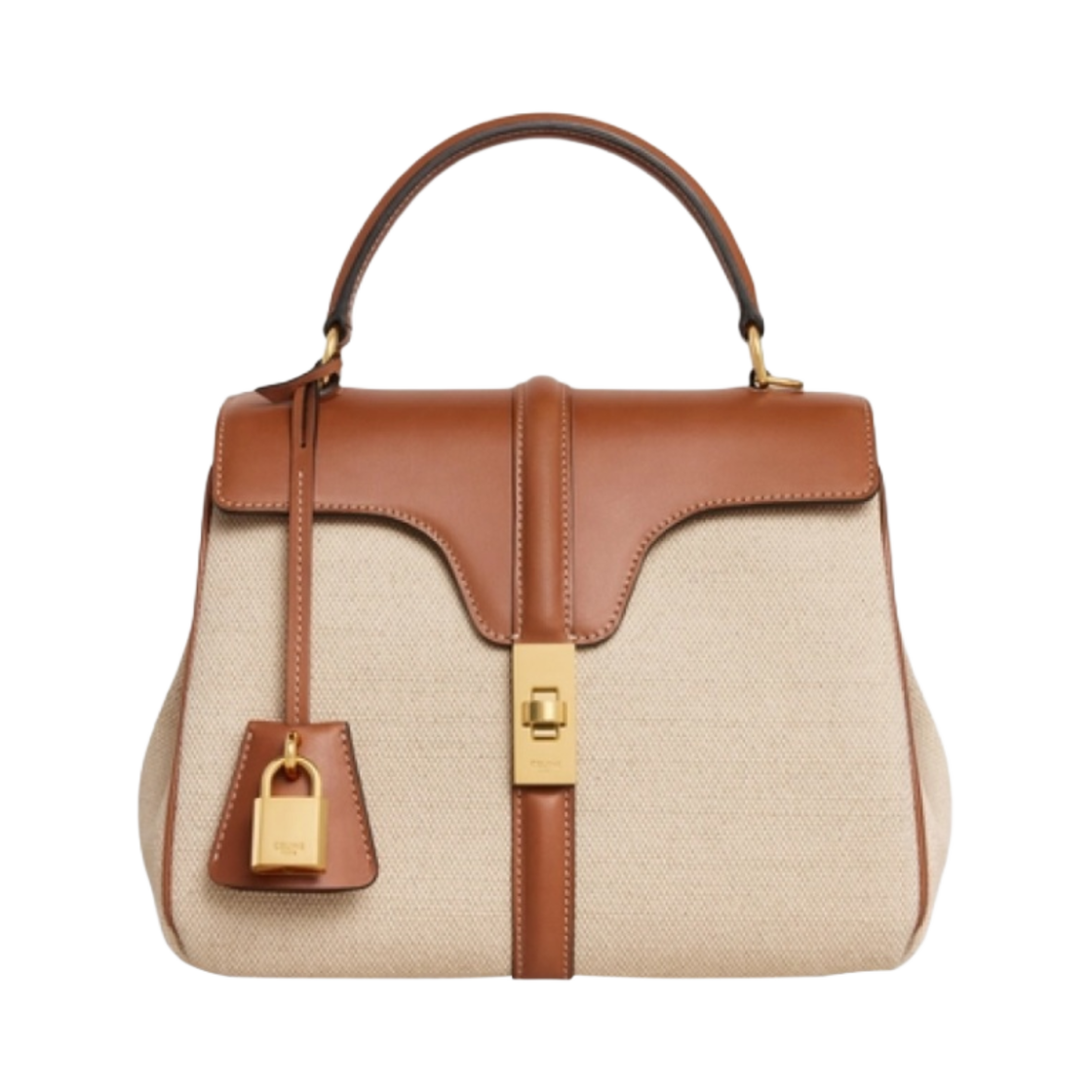 셀린느 텍스타일 & 내츄럴 카프스킨 스몰 16 백 내츄럴 탄(Celine Small 16 Bag in Textile and Natural Calfskin Natural Tan) - 1
