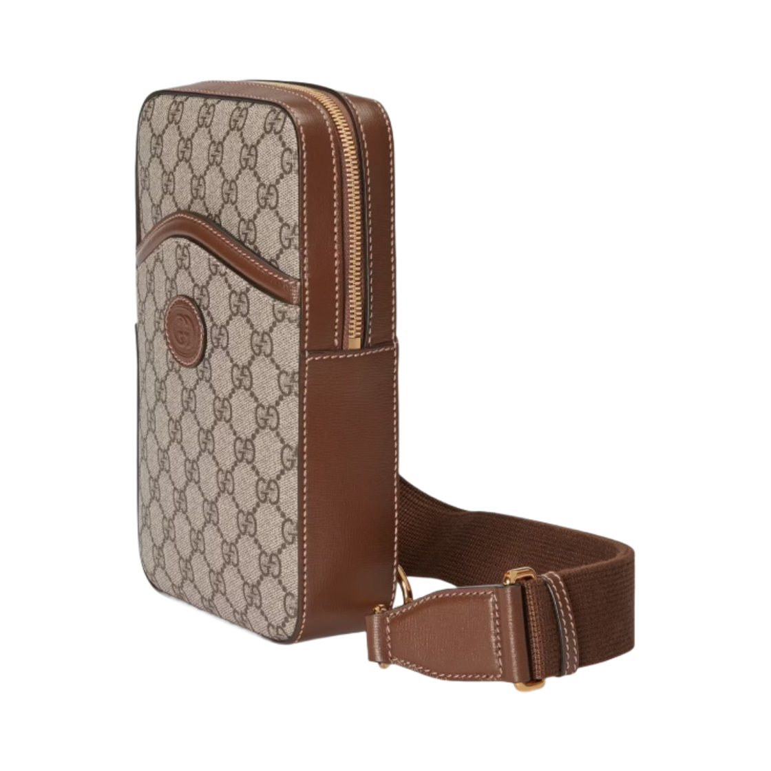 구찌 인터로킹 G 슬링 백팩 베이지 에보니 브라운(Gucci Sling Backpack with Interlocking G Beige Ebony Brown) - 2