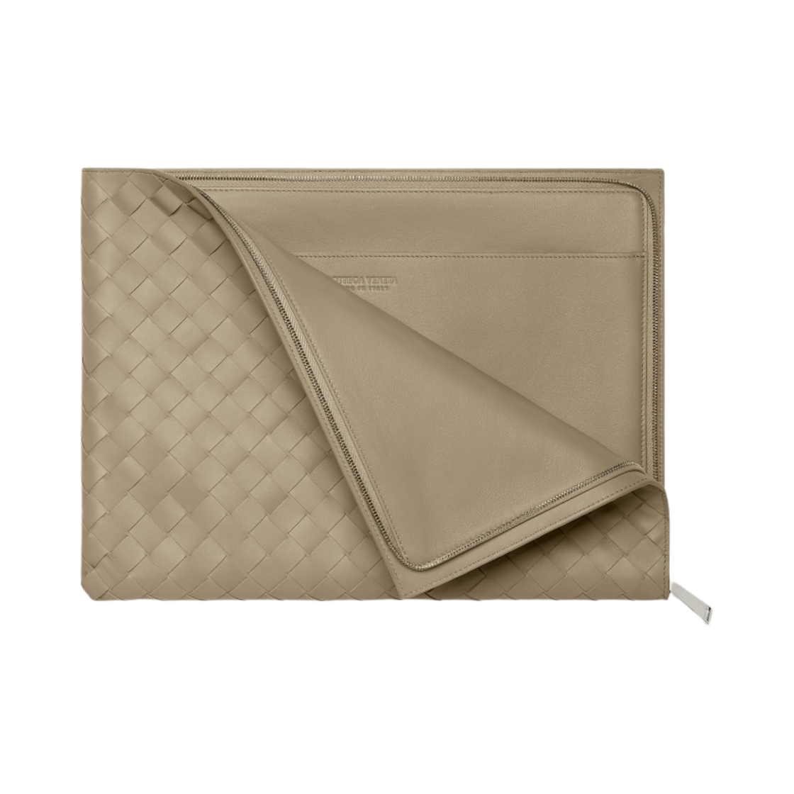 보테가 베네타 미디움 하프 집 파우치 토프(Bottega Veneta Medium Half Zip Pouch Taupe) - 2