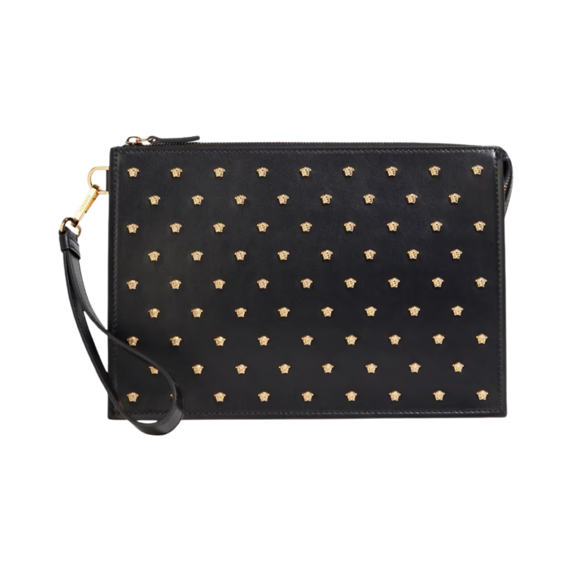 DP87631-DVTMED-1B00V Versace Medusa Stud Leather Pouch Black