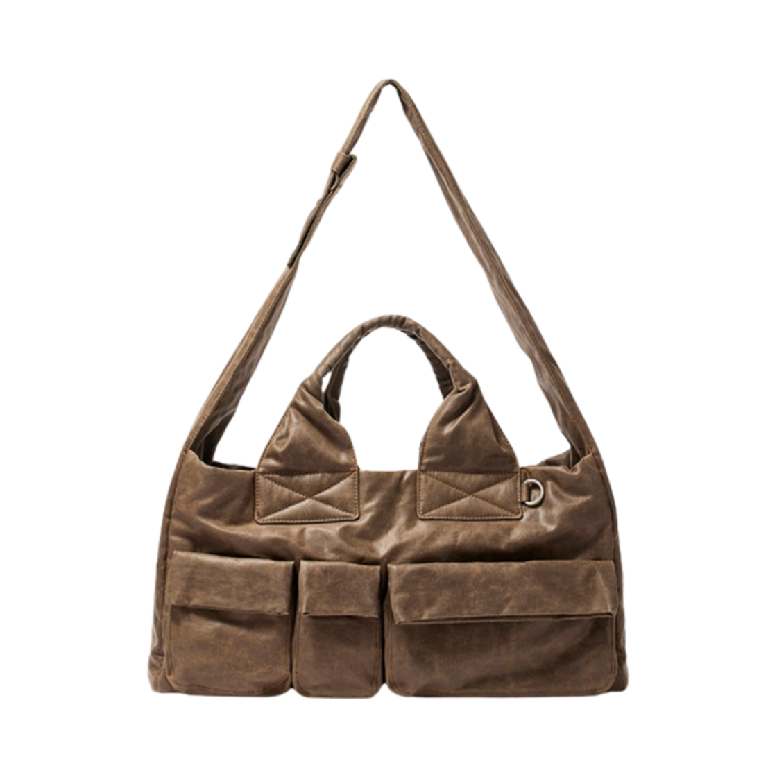 오픈 Yy 오일 스킨 토트 브라운(Open Yy Oil Skin Venti Tote Brown)
