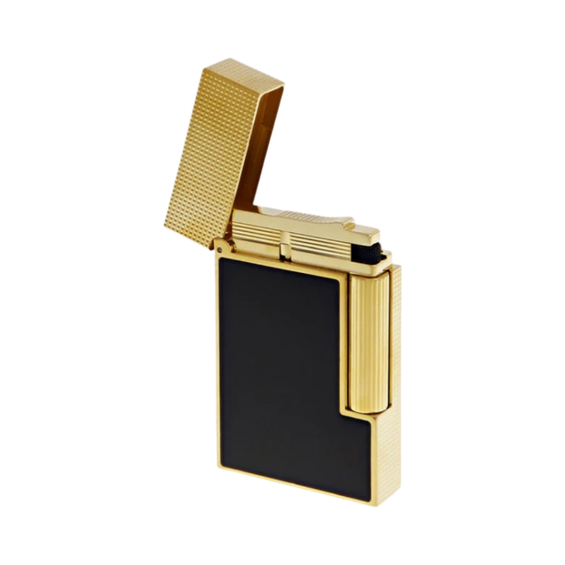 S.T. 듀퐁 라인 2 마이크로 다이아몬드 헤드 매트 래커 라이터 블랙 옐로우 골드(S.T. Dupont Line 2 Micro Diamond Head Matte Lacquer Lighter Black Yellow Gold) - 3