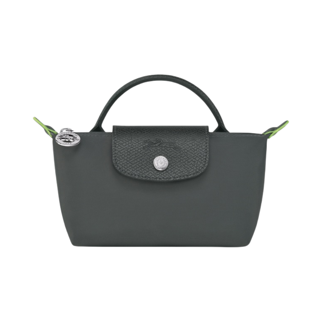 34175919P66 Longchamp Le Pliage Green Handle Pouch Graphite - 대표 이미지 #1