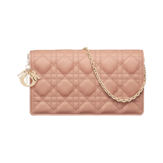 Dior Lady Pouch Rose Des Vents Cannage Lambskin