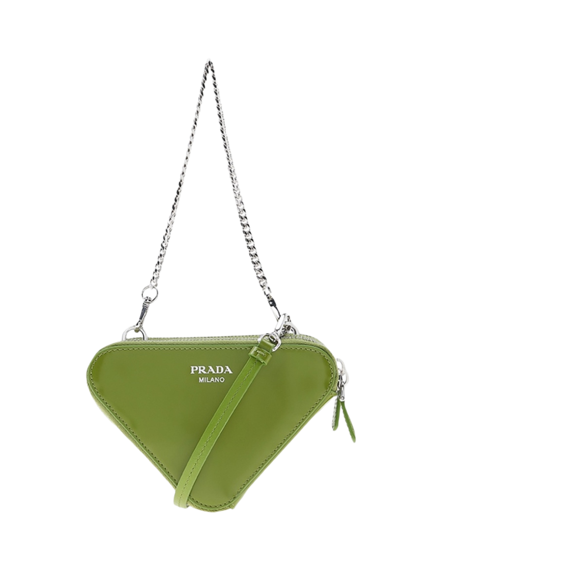 프라다 브러쉬드 레더 미니 파우치 백 펀 그린(Prada Brushed Leather Mini Pouch Bag Fern Green) - 3