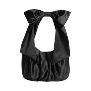 & Other Stories Large Satin Bow Bag Black