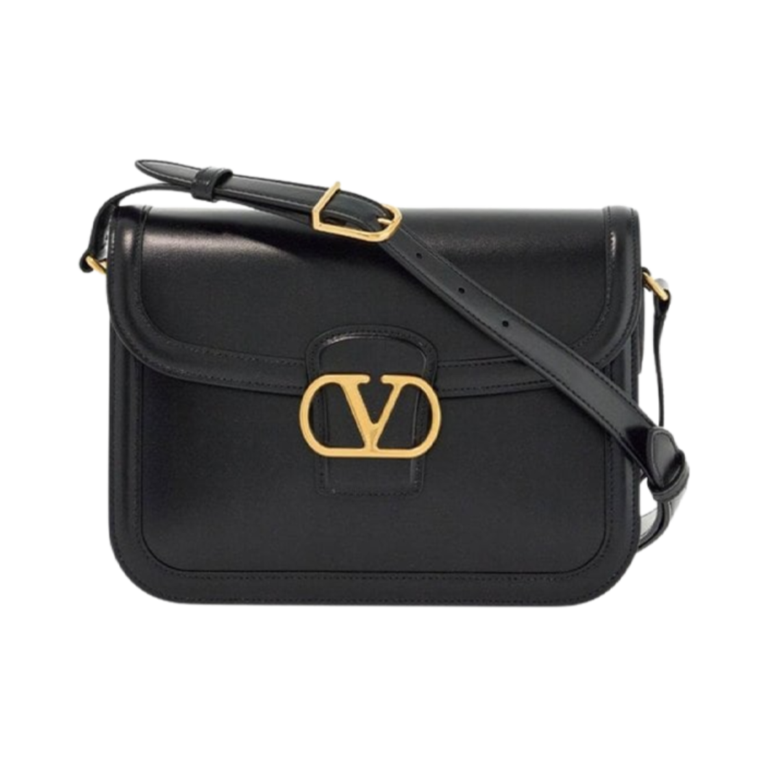 B0R15UHF0NO Valentino 9TO5 Foldover Top Shoulder Bag Black