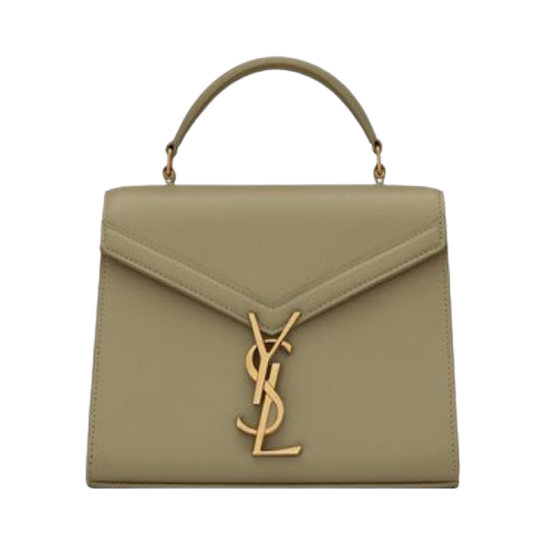 생로랑 카산드라 미니 탑핸들 그레인 드 뿌드르 엠보스 레더 베르 카키(Saint Laurent Cassandra Mini Top-Handle In Grain De Poudre Embossed Leather Vert Kaki) - 1