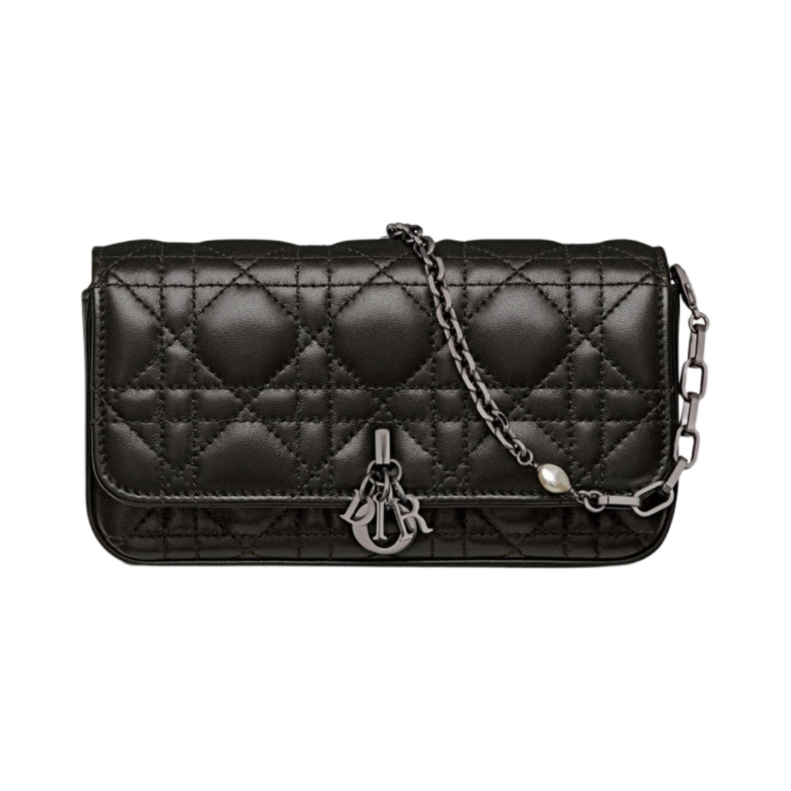 디올 레이디 휴대폰 파우치 까나쥬 램스킨 블랙(Dior Lady Phone Pouch Cannage Lambskin Black) - 1