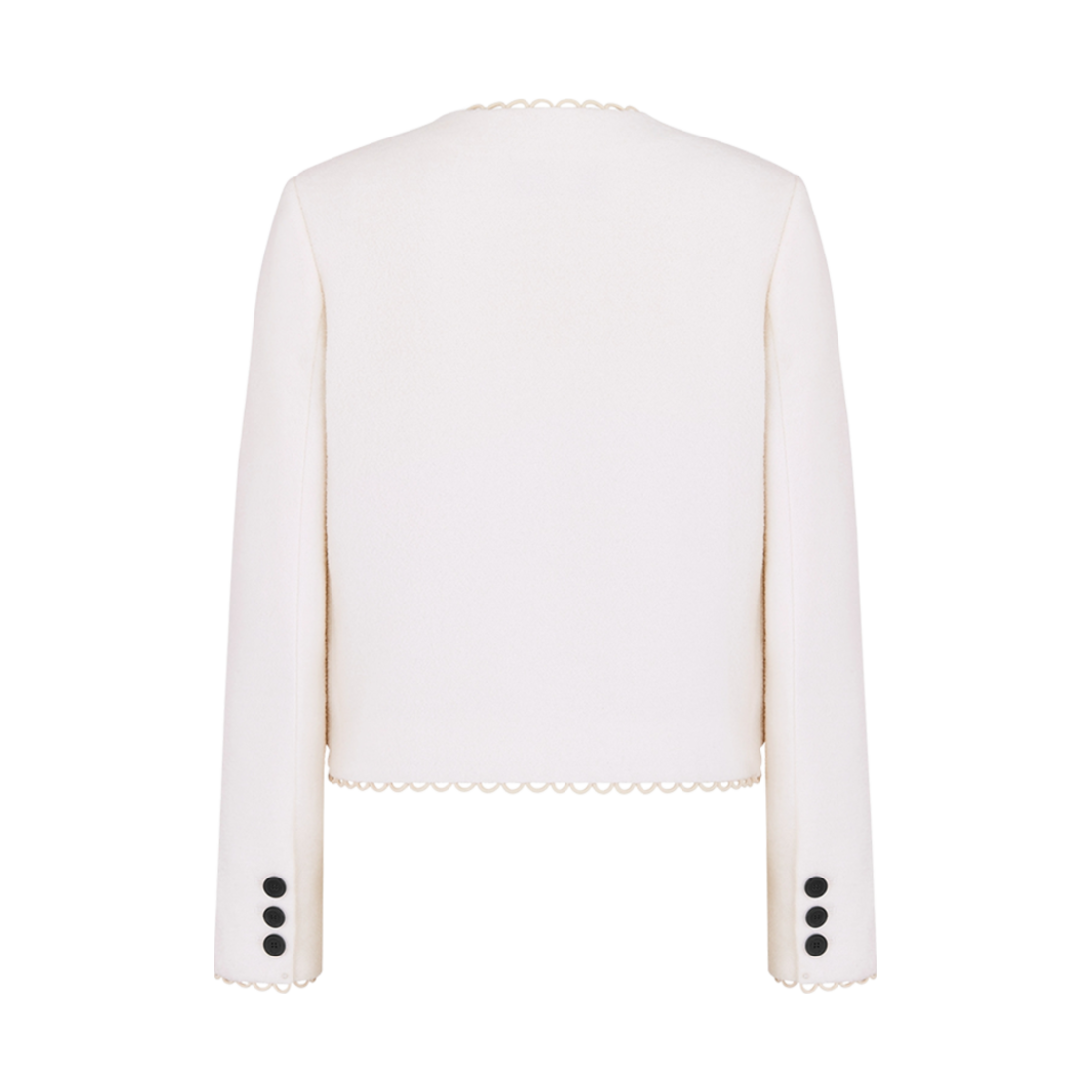 (W) 디올 실크 자켓 에크루 더블 사이디드 버진 울 부클레((W) Dior Cropped Jacket Ecru Double Sided Virgin Wool Boucle) - 2