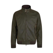 Barbour x Baracuta Porton Waxed Harrington Jacket Olive