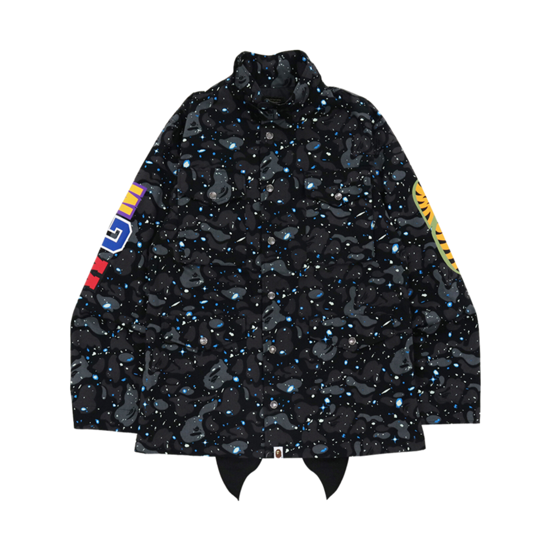 0ZXJKM140019H BAPE Space Camo Shark M-65 Jacket Black