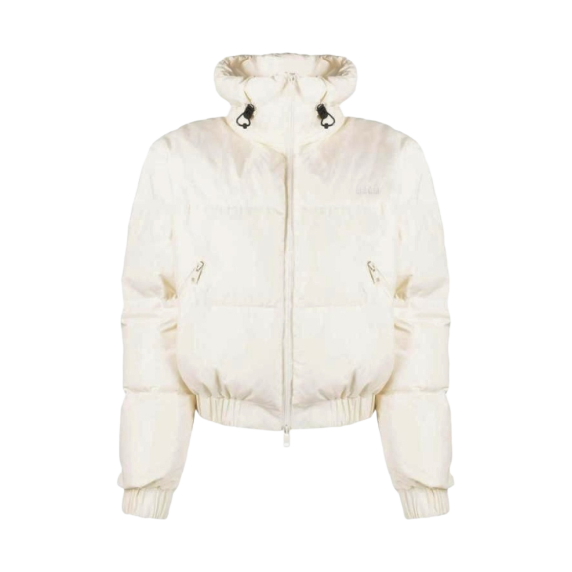 (W) 엠에스지엠 립스탑 나일론 크롭 다운 자켓 화이트((W) MSGM Ripstop Nylon Cropped Down Jacket White)