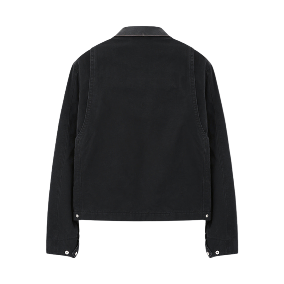 토니웩 레더 칼라 가먼트 워시드 집 워크 자켓 페이디드 블랙(Tonywack Leather Collar Garment-Washed Zip Work Jacket Faded Black) - 2