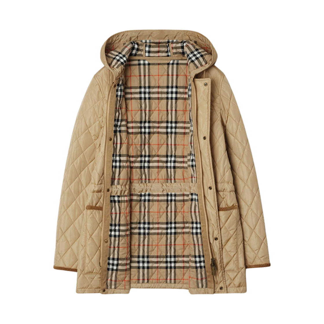 (W) 버버리 퀼티드 나일론 파카 플랙스((W) Burberry Quilted Nylon Parka Flax) - 3