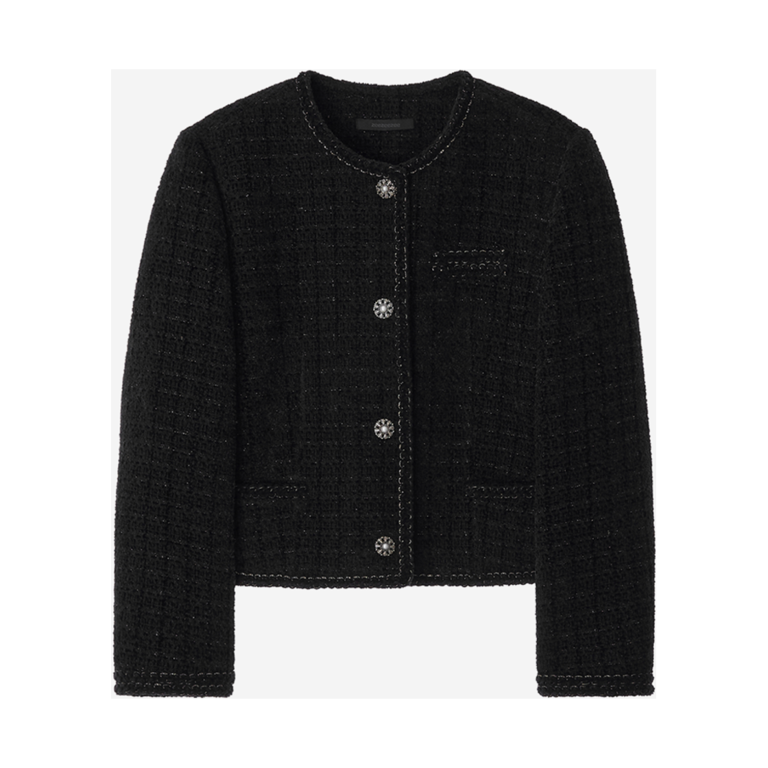 지지지 클래시 트위드자켓 블랙(zeezeezee Classy Tweed Jacket Black) - 1