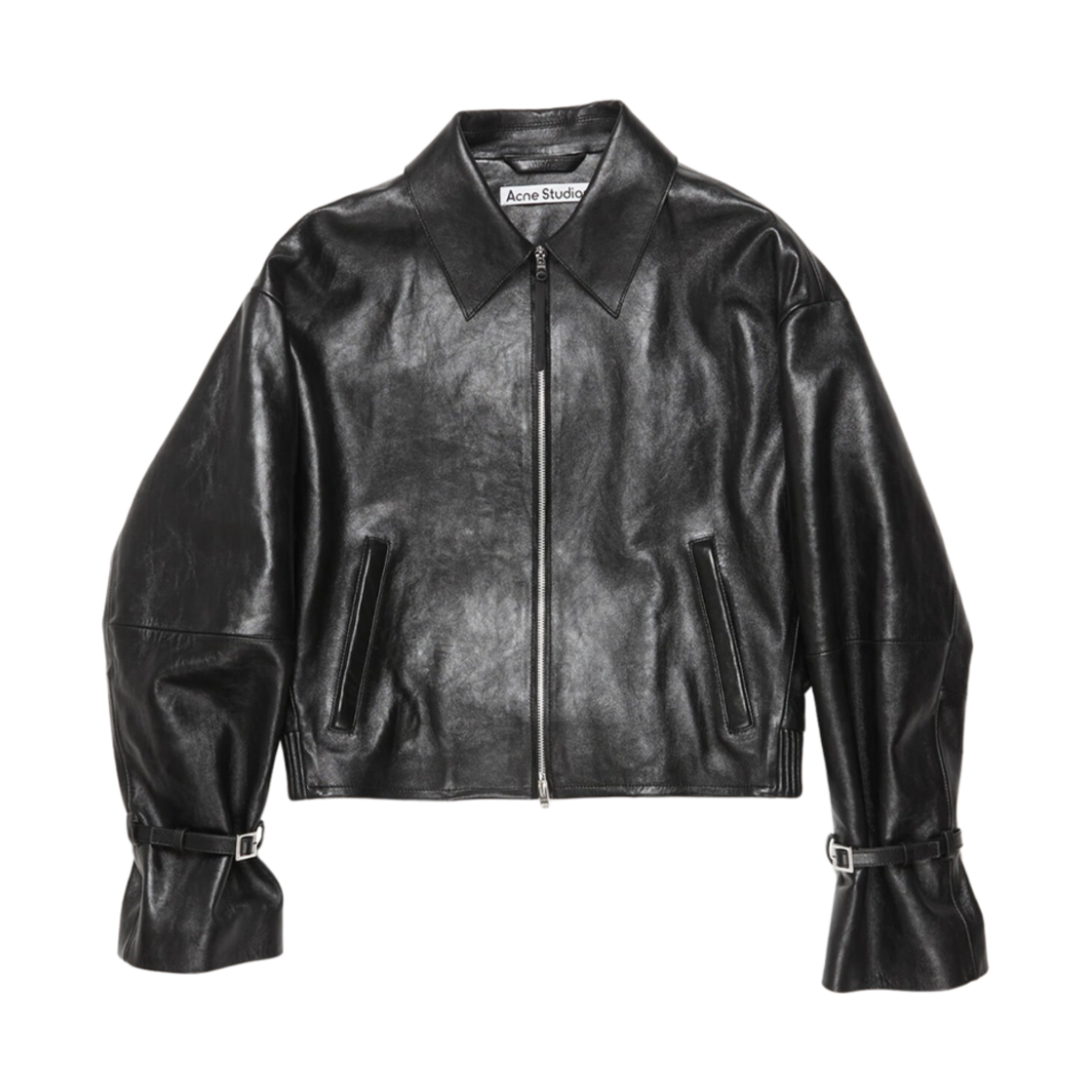 (W) 아크네 스튜디오 레더 자켓 블랙((W) Acne Studios Leather Jacket Black)