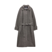 (W) Zara Premium Italian Wool Fabric Coat Grey