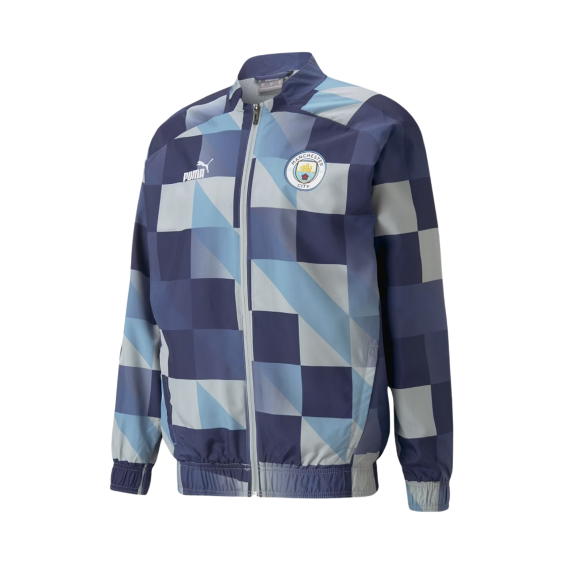 푸마 2022/23 맨체스터 시티 프리매치 자켓 쿨 미드 그레이 네이비(Puma 2022/23 Manchester City Prematch Jacket Cool Mid Gray Navy)