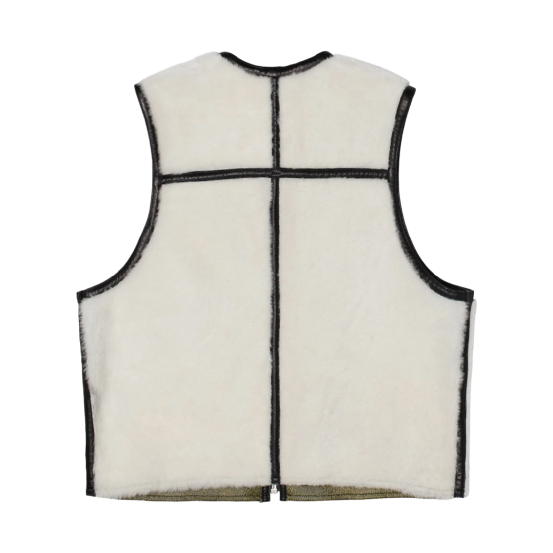 스투시 x 아워레가시 워크샵 리버시블 셔링 베스트 네온 그린 블랙 셔링(Stussy x Our Legacy Work Shop Reversible Shearling Vest Neon Green Black Shearling) - 4