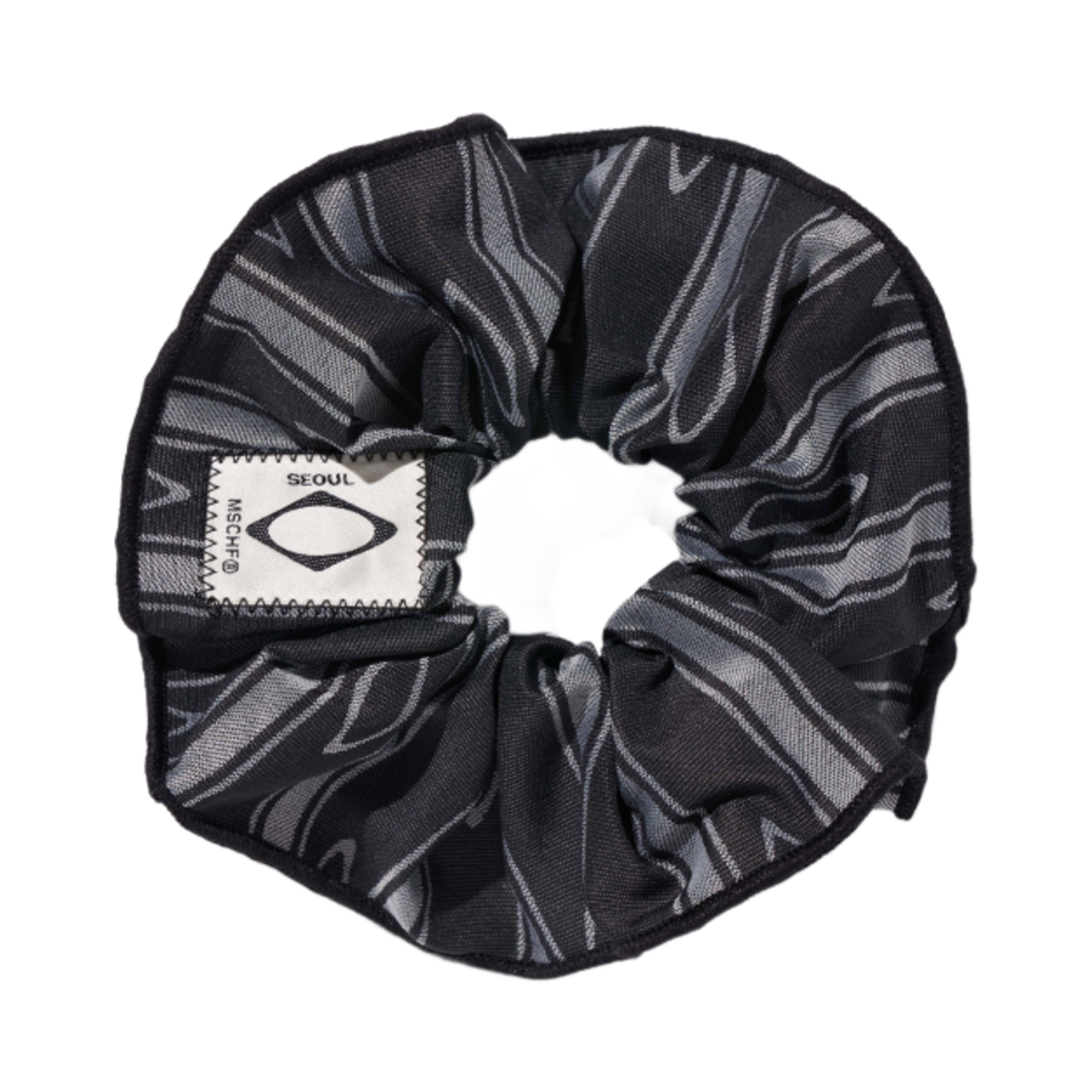 (W) 미스치프 자카드 스크런치 블랙