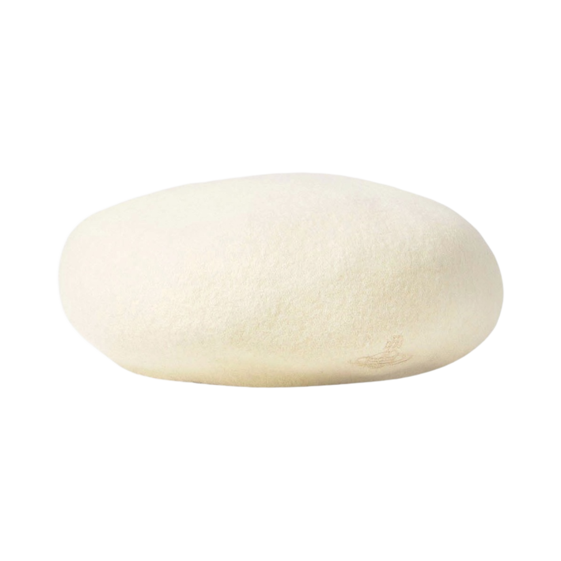 (W) 비비안 웨스트우드 라인 Orb 자수 바스크 베레모 오프 화이트