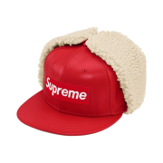 Supreme Leather Earflap Box Logo New Era Red - 22FW