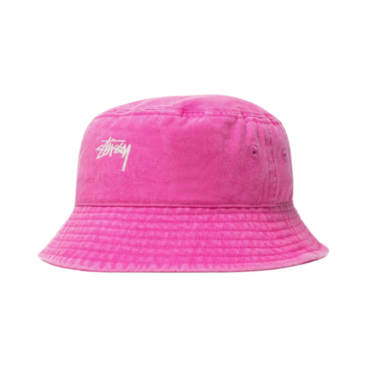 Stussy Washed Stock Bucket Hat Magenta